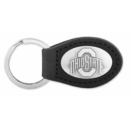 Zeppelinproducts ZeppelinProducts OSU-KL6-BLK Ohio State Leather Key Fob; Black OSU-KL6-BLK